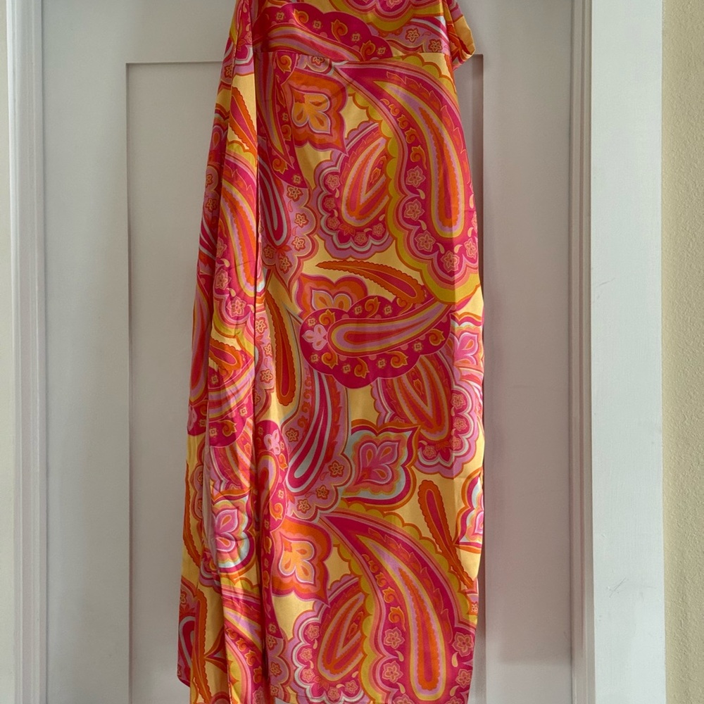 Vici Pink and Yellow Paisley Maxi Dress
